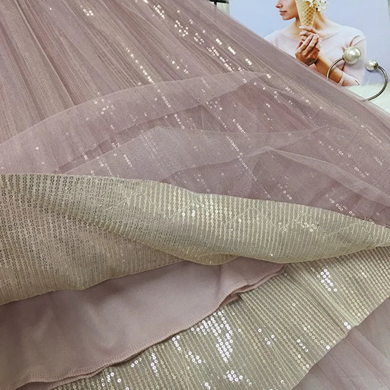 LIDIANA Sequined Tulle Skirt