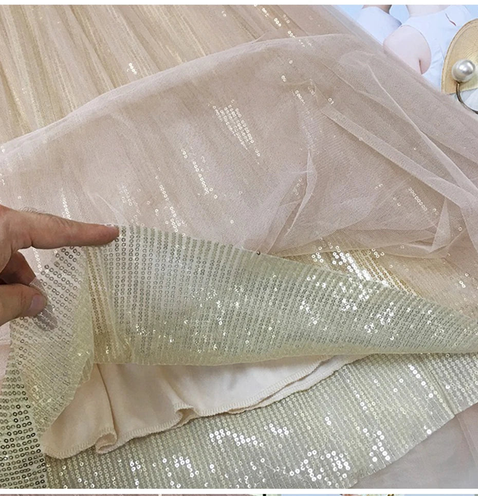 LIDIANA Sequined Tulle Skirt