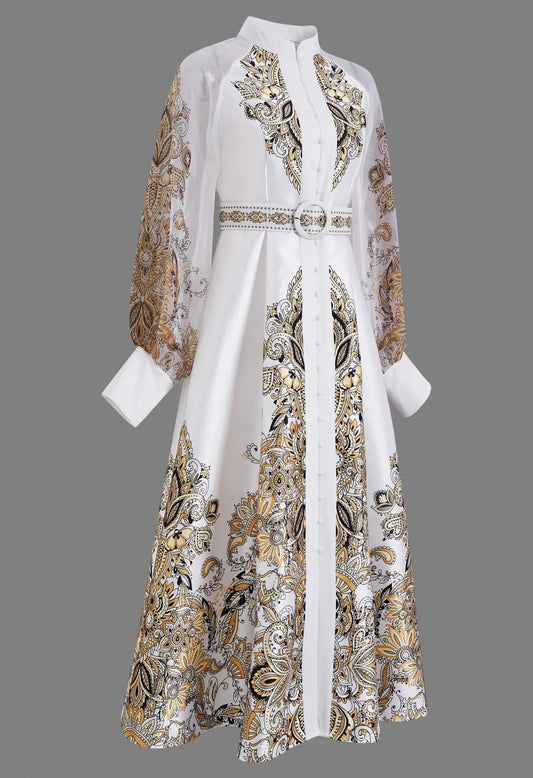 Paisley Printing Maxi Dress