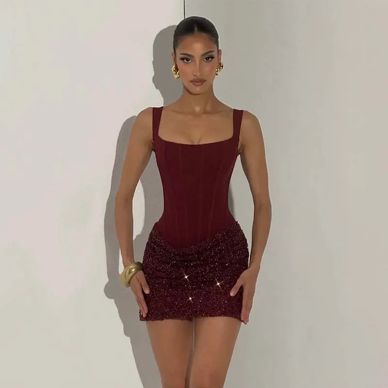 Jane Slim Bodycon Dress Wine Red / M