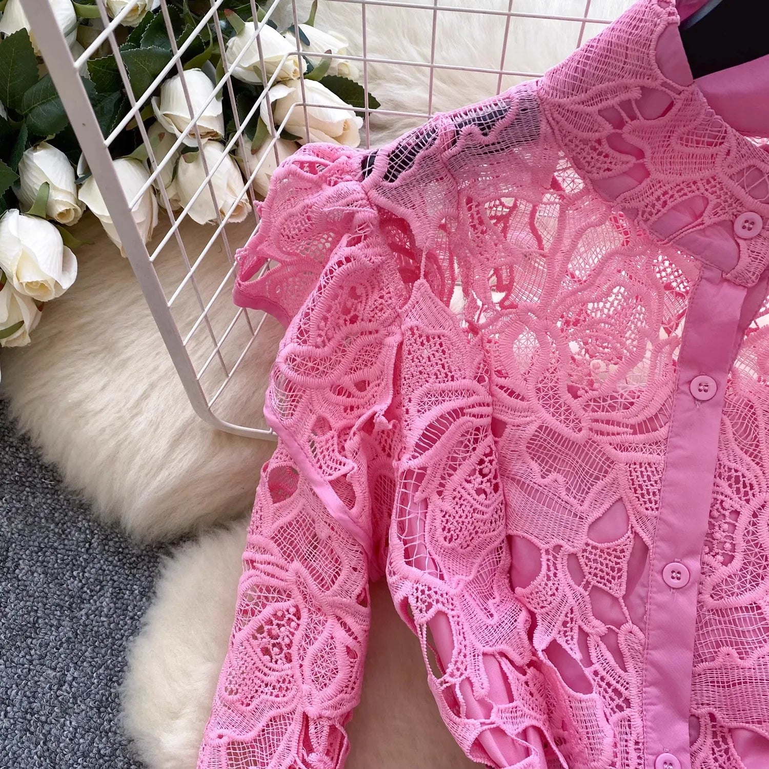 Caitline Flare Sleeve Stand Collar Maxi Dress