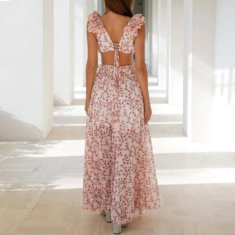 Barbara Ruffle Floral Printed Dress