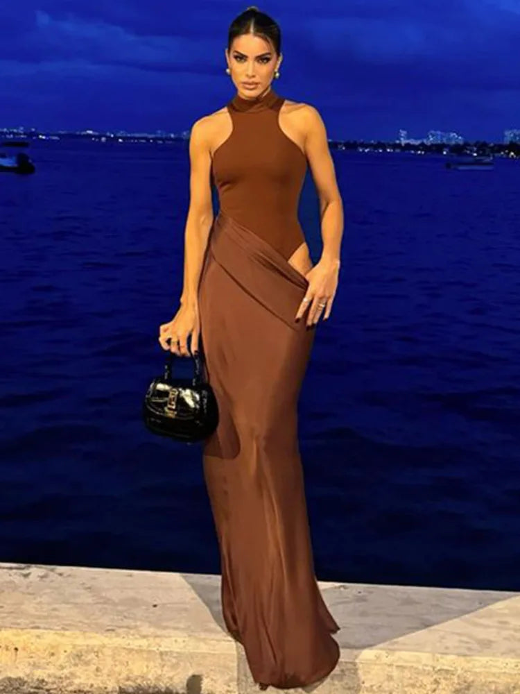 Juiana Satin Maxi Dress