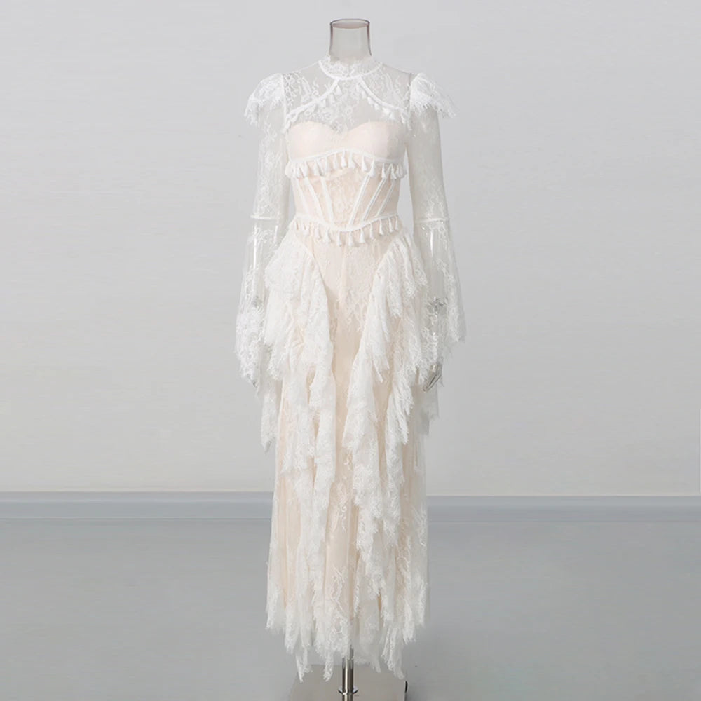 Ivory Nocturne Maxi Dress