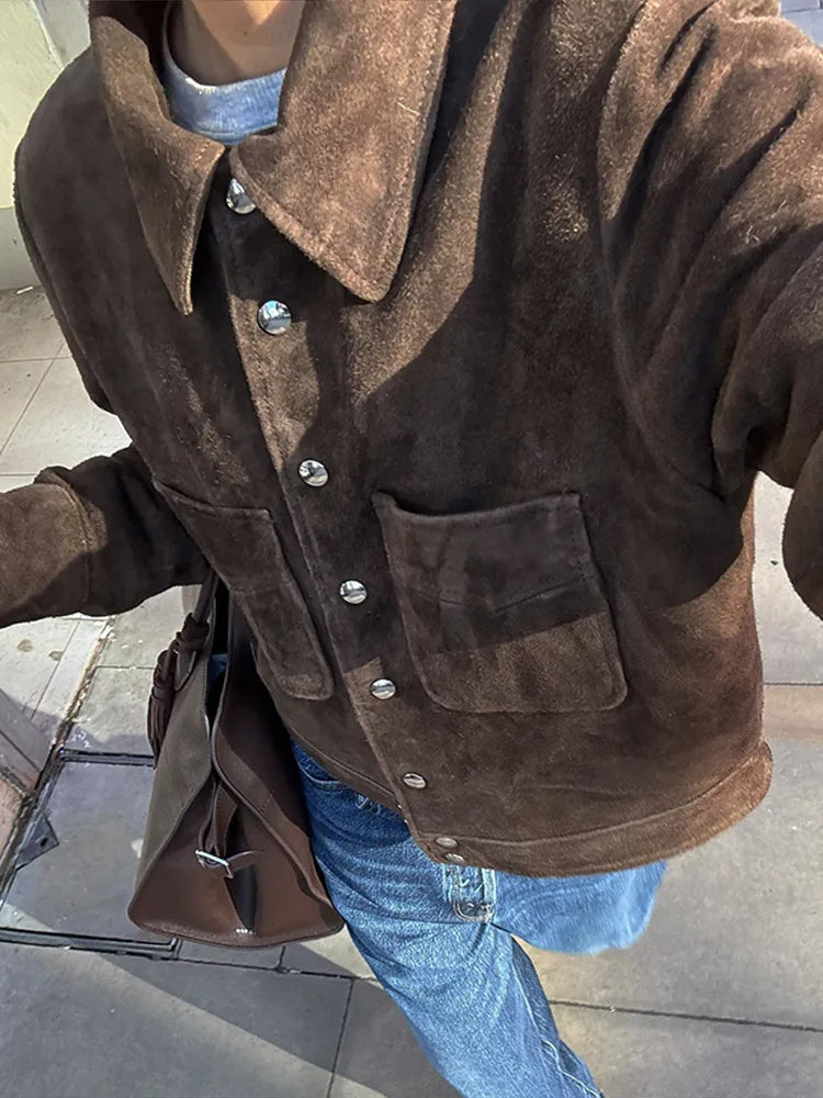 Retro Brown Suede Jackets