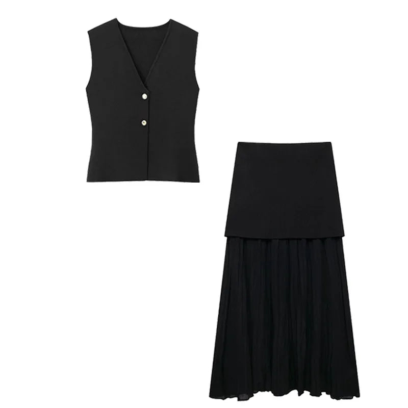 Brayana Vest and Skirt Set