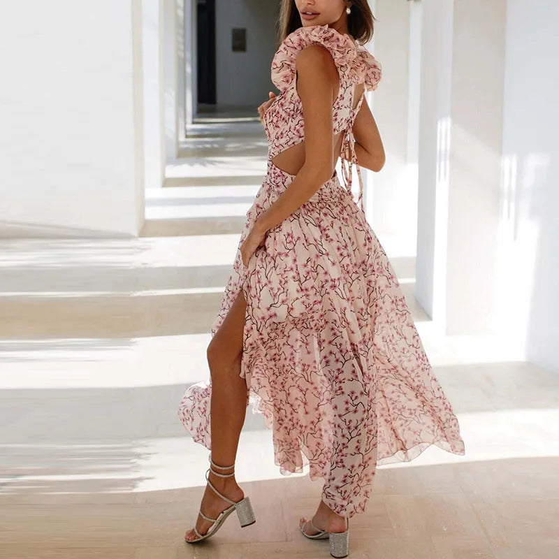 Barbara Ruffle Floral Printed Dress