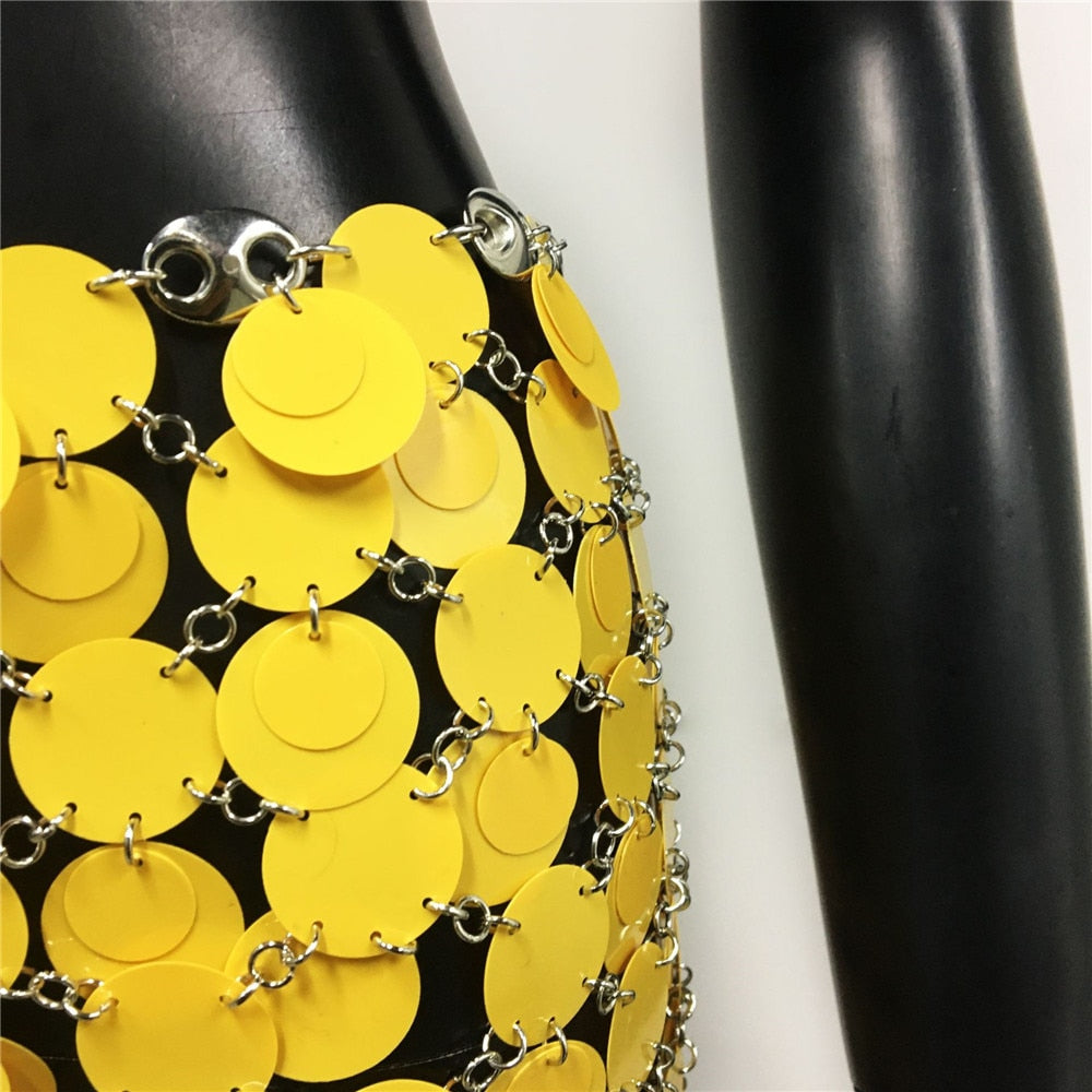 Shiny Sequins Mini Skirt