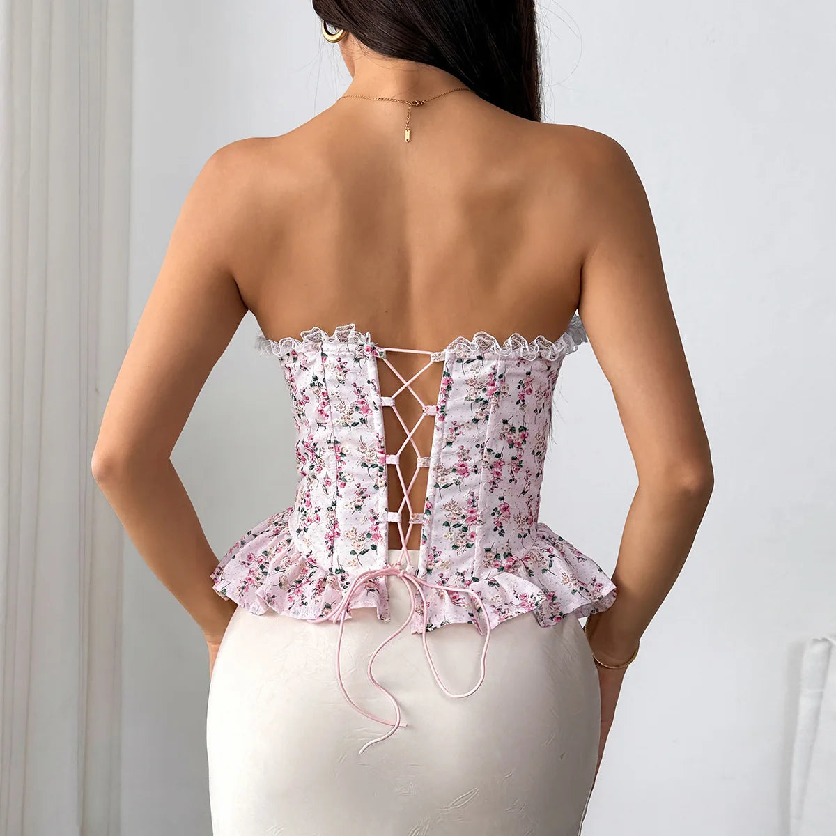 Elise Lace Print Corset