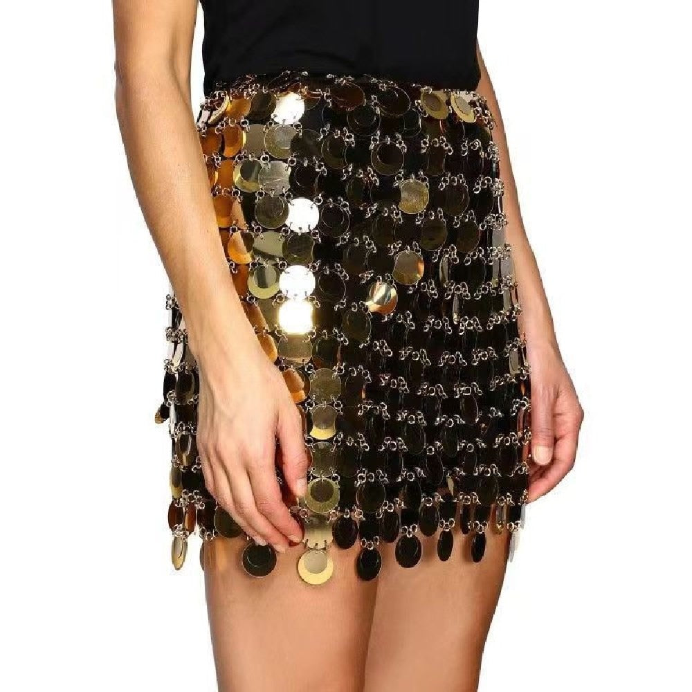 Shiny Sequins Mini Skirt