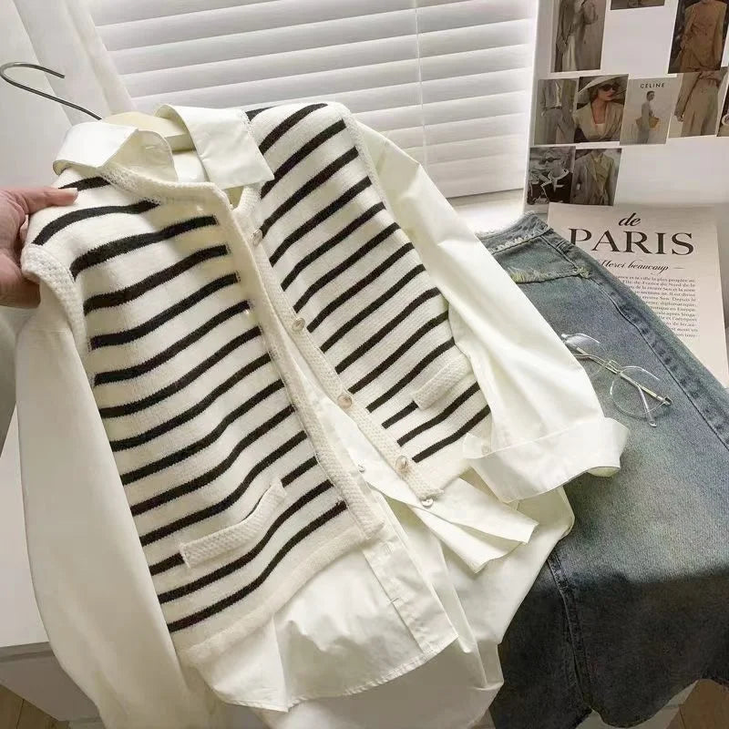 Oles Stripe Casual Office Jacket