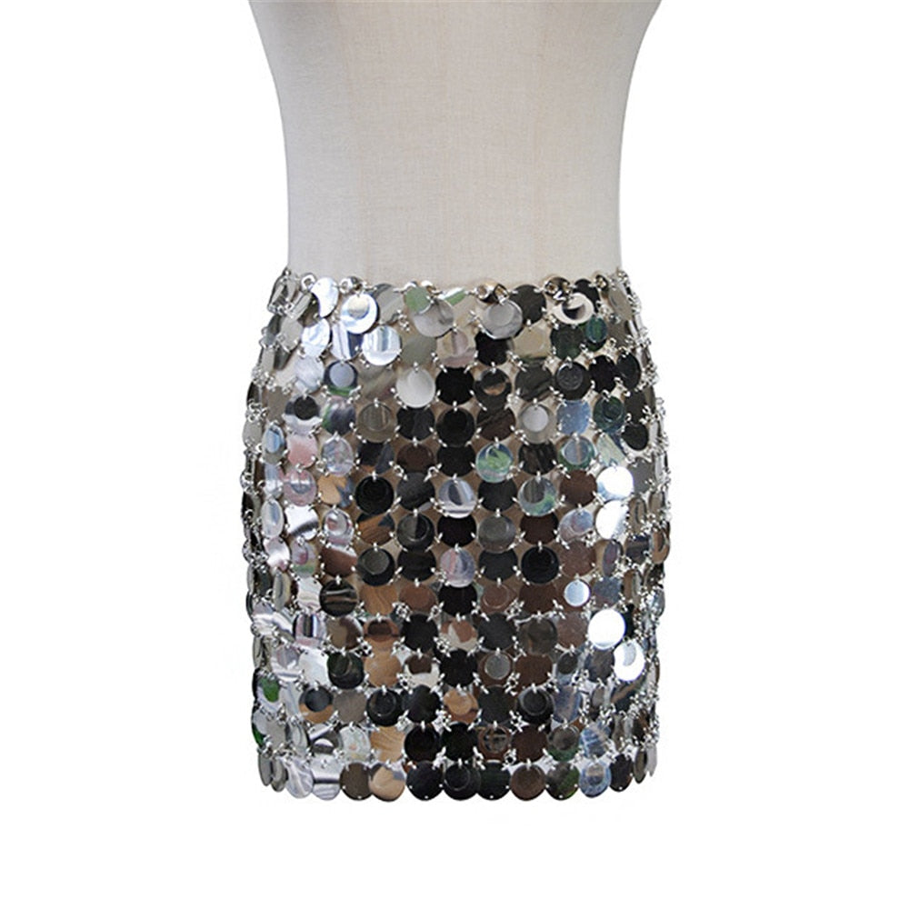 Shiny Sequins Mini Skirt