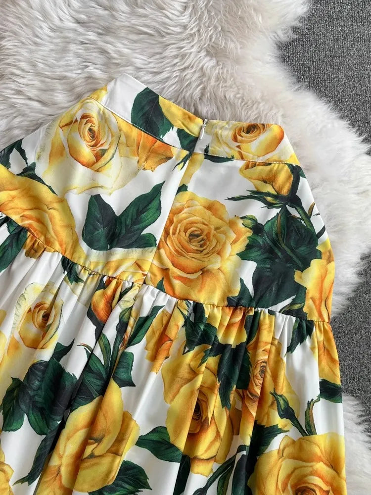 Summer Flower Skirt Set