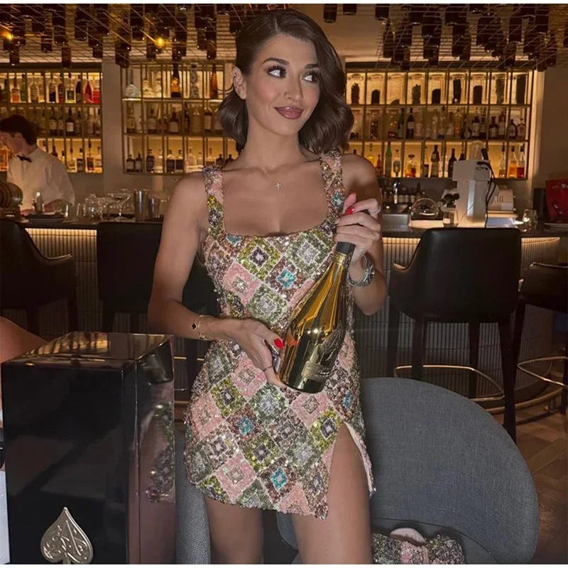 Sexy Sequined Short Dress