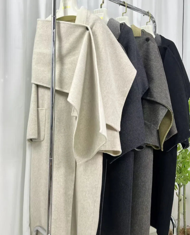 Lana Double Sided Wool Coat+Shawl