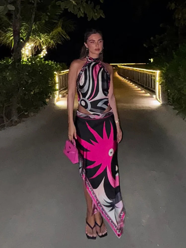 Punta Cana Satin Skirt Suits