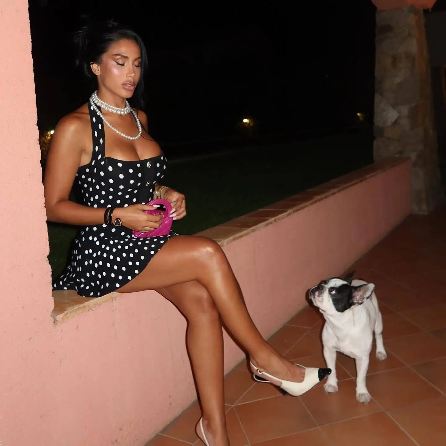 Perry Polka Dot Contrast Mini Dress