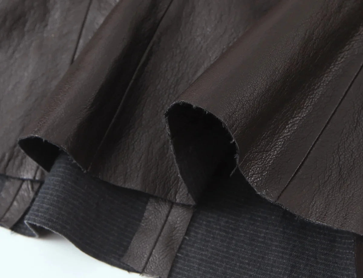 Leather Skirt Set with Belt