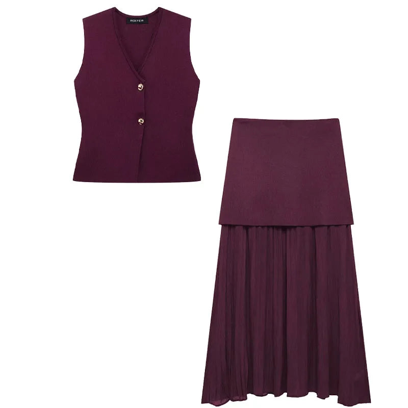 Brayana Vest and Skirt Set