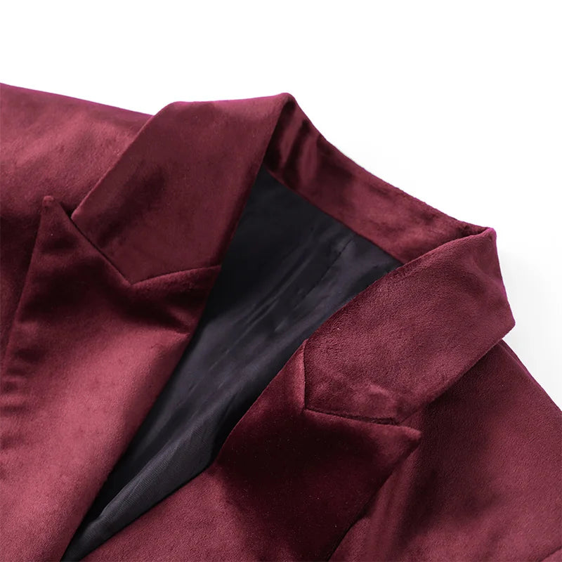 Velvet Blazer Pants Set