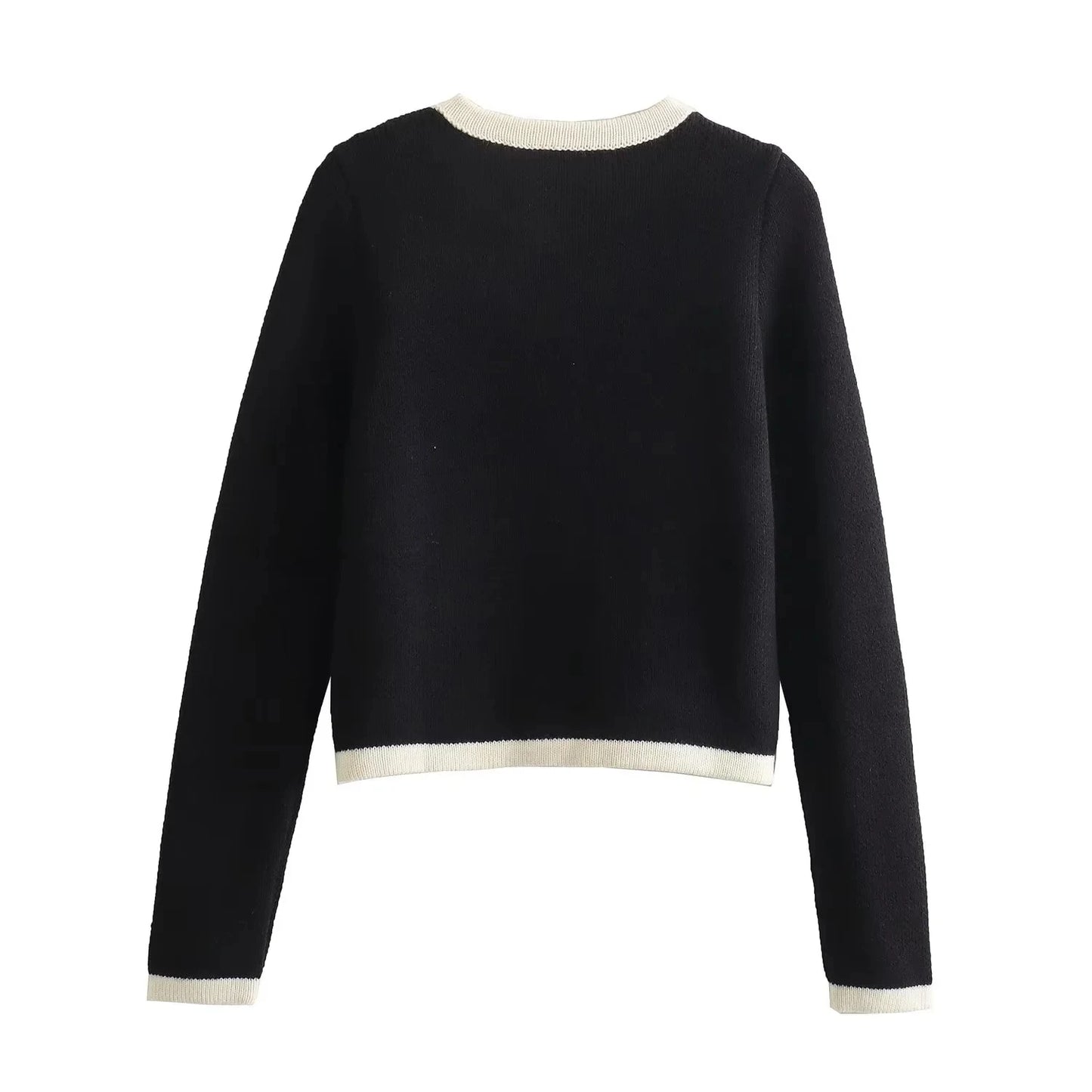Contrast Cropped Cardigan