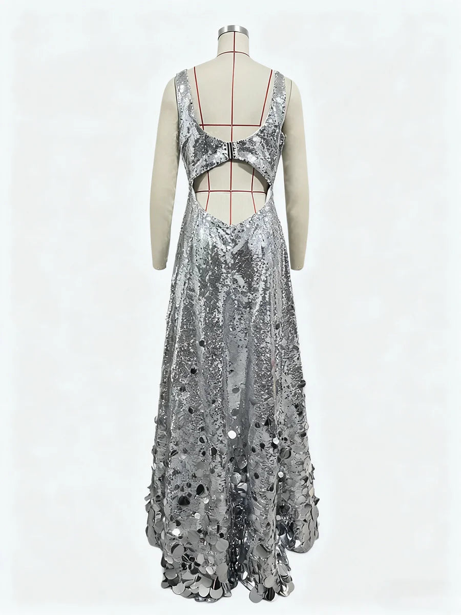 Calanthe Silver Sequins Dress