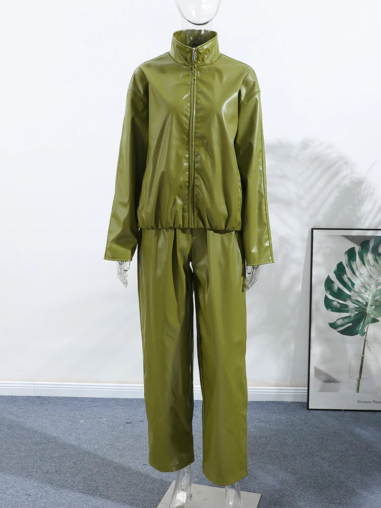 Leather Skirts Jackets Suit