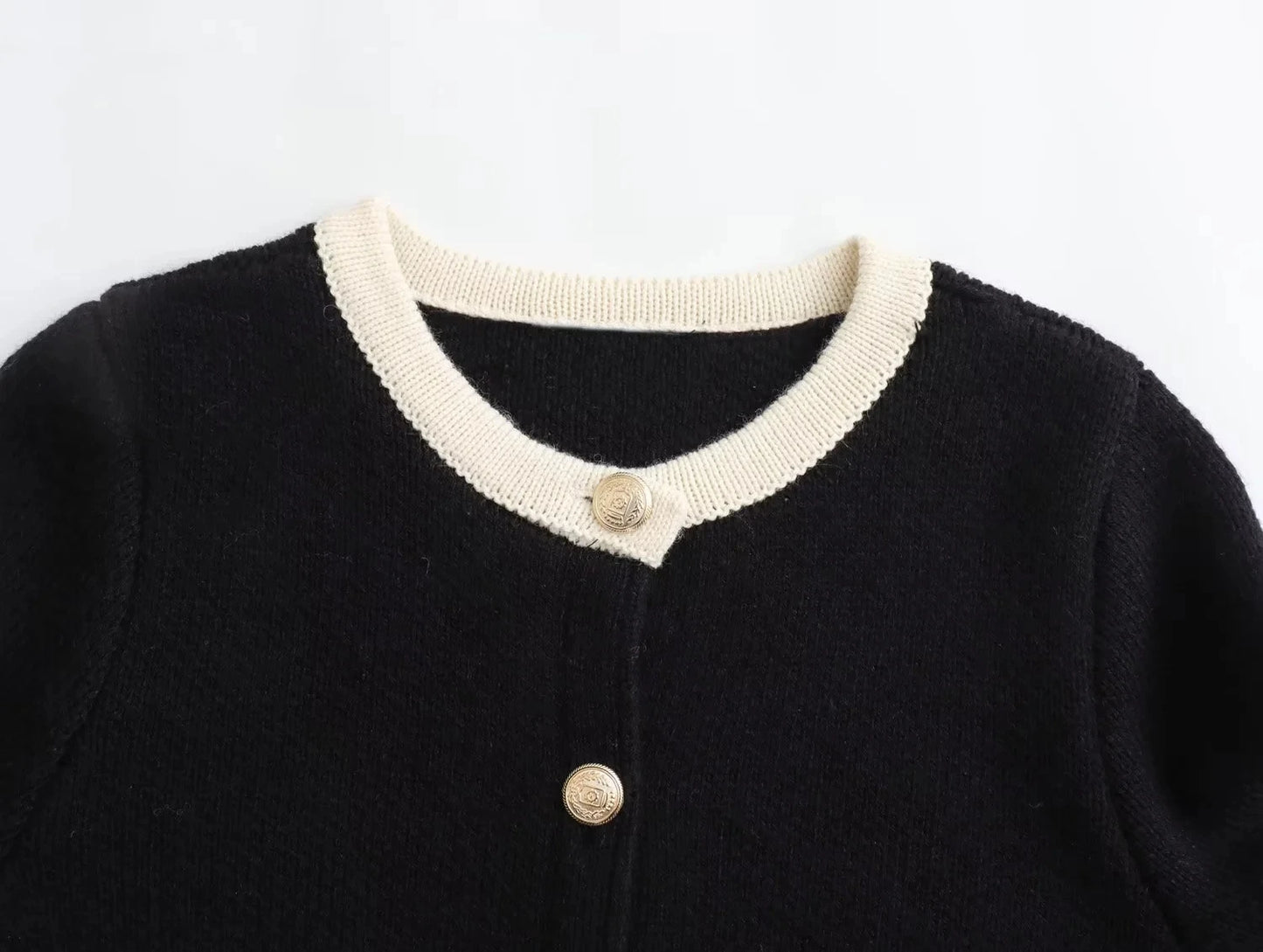 Contrast Cropped Cardigan