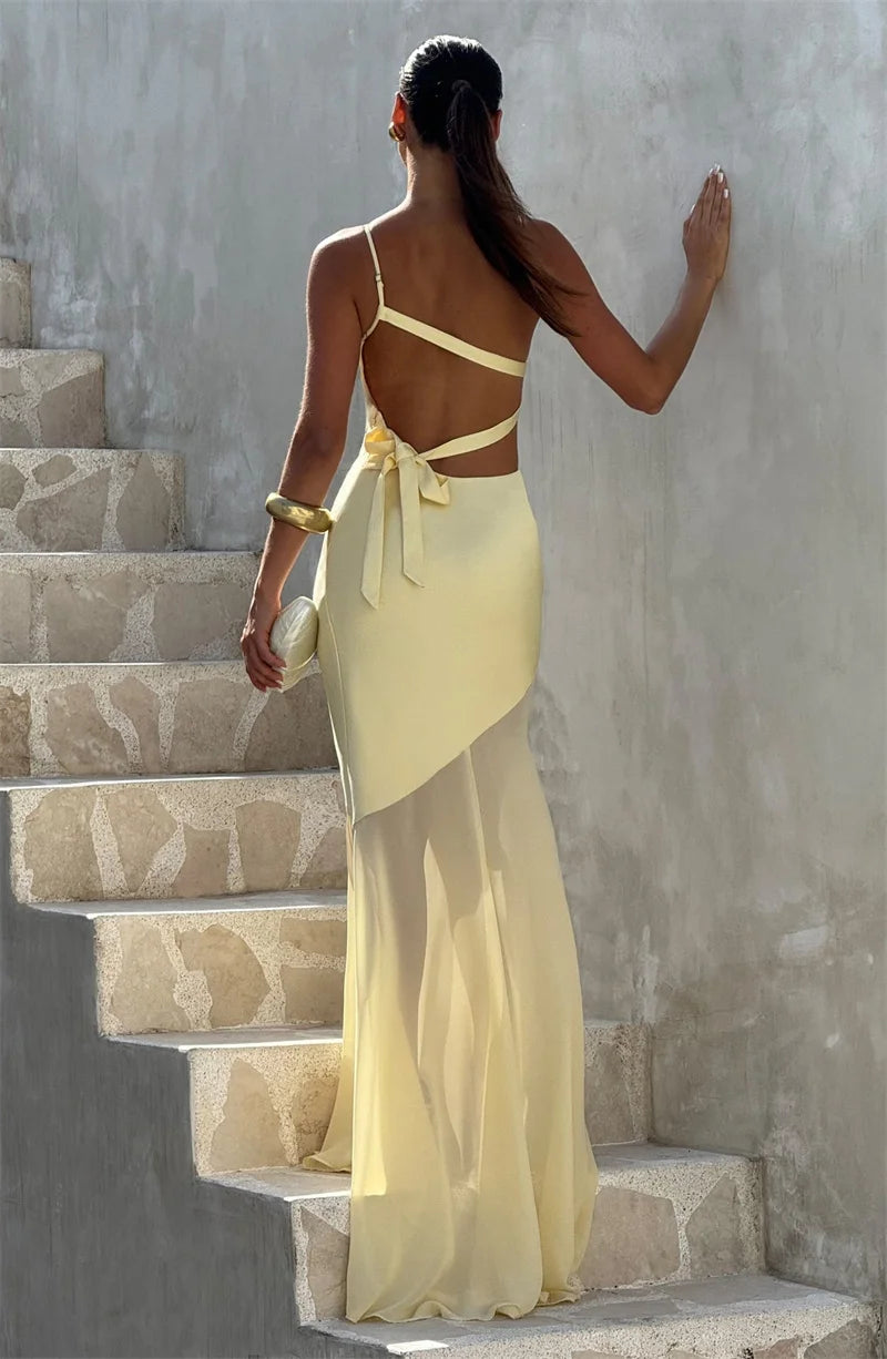 Kimberly One Shoulder Backless Maxi Dress