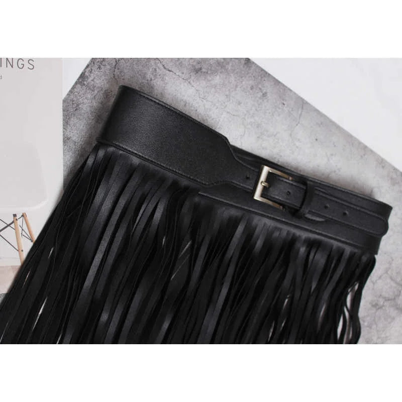 Carla Pu Leather Long Tassel Belt