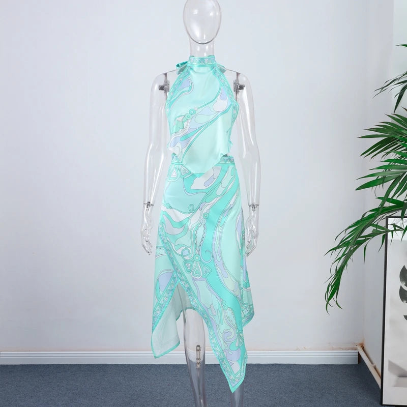 Punta Cana Satin Skirt Suits