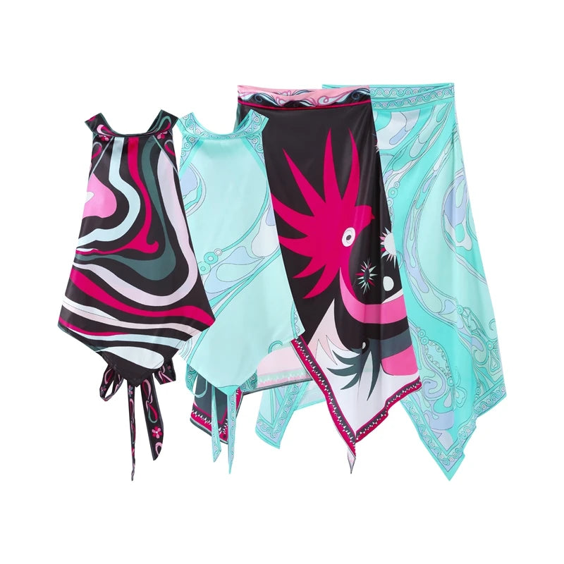 Punta Cana Satin Skirt Suits