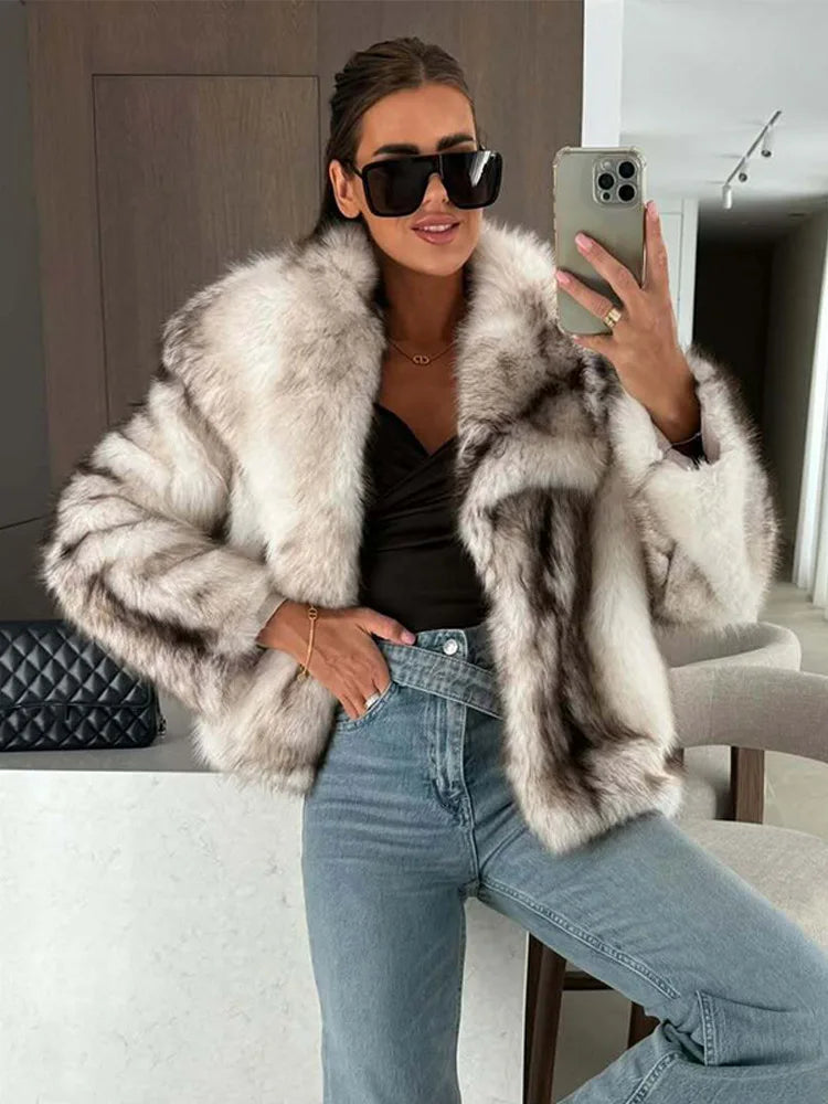 Gradient Faux Fur Coat