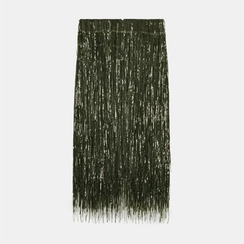 Green Tassels Skirt