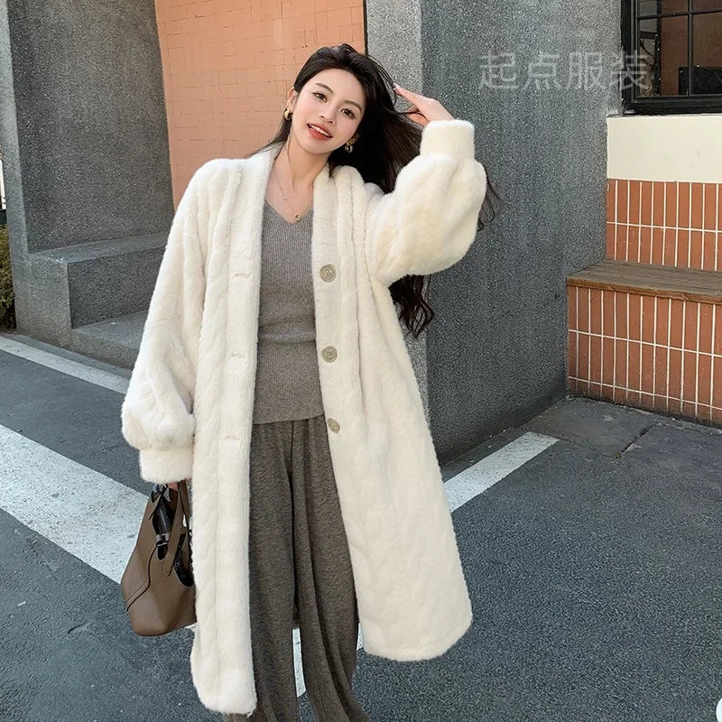 Monpell Coat - Chocolate Ivory Beige