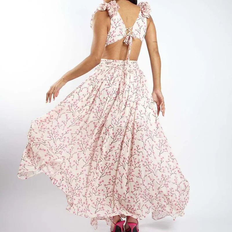 Barbara Ruffle Floral Printed Dress