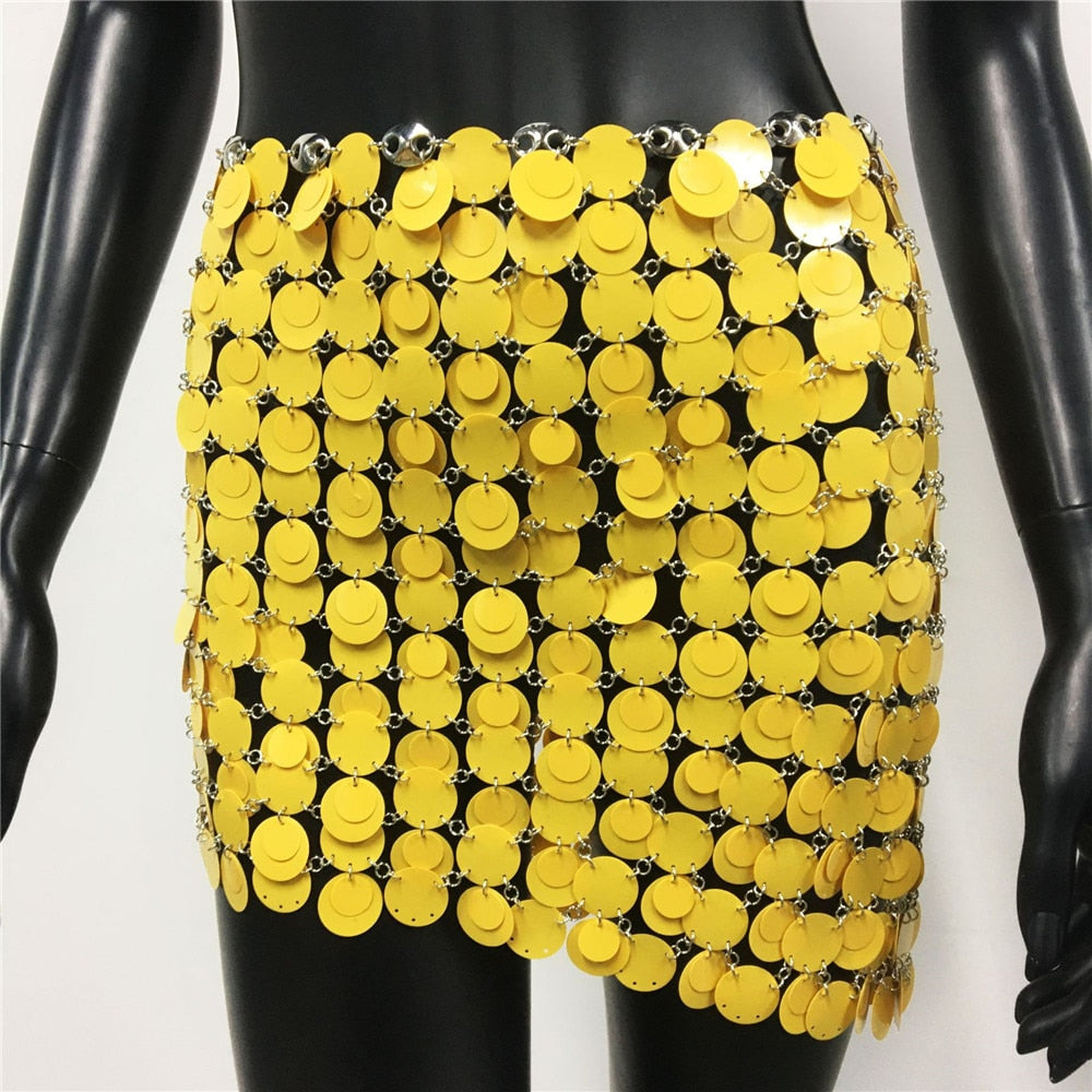 Shiny Sequins Mini Skirt