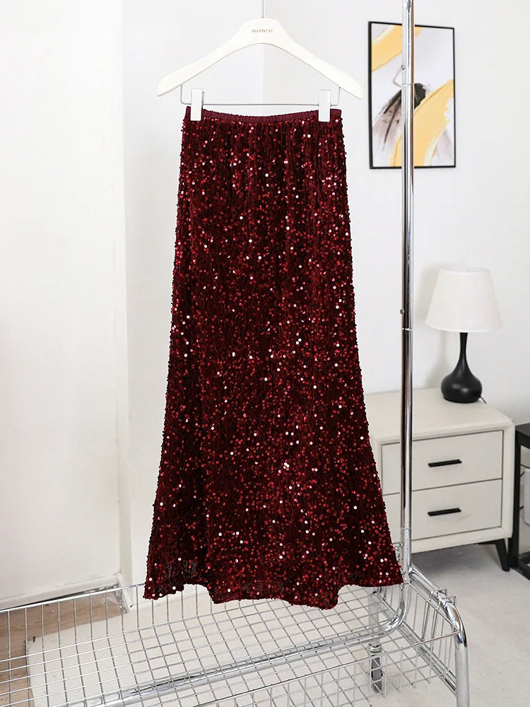 Diana Sequined Long Skirt