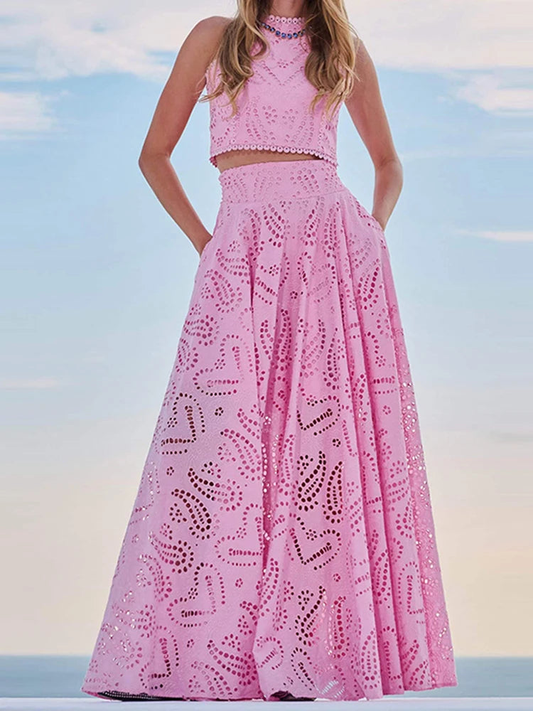 Embroidered Two Piece Set