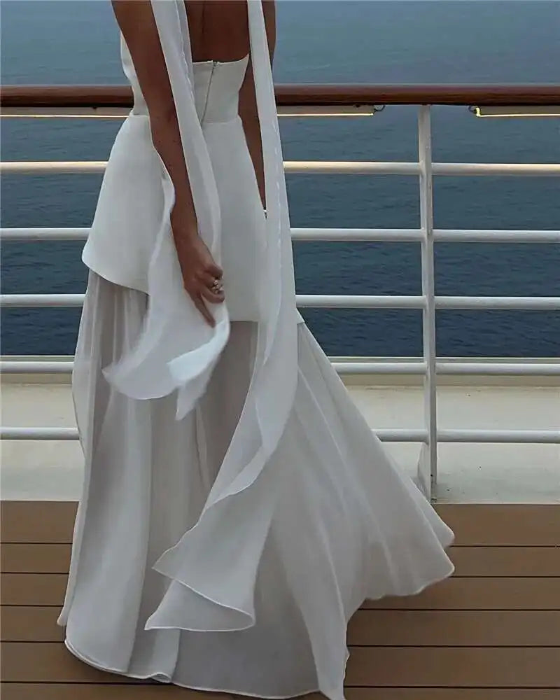 Miss Diva Backless Maxi Dress with Scarf