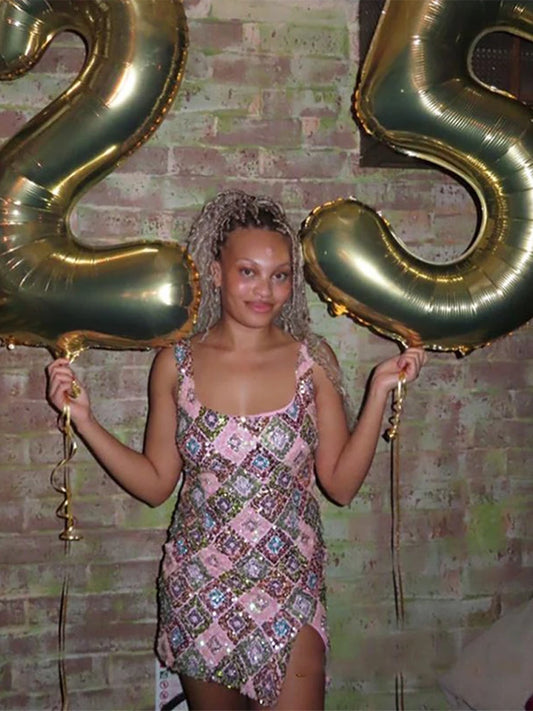 Sexy Sequined  Short Dress