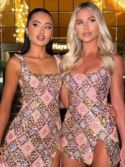 Sexy Sequined  Short Dress