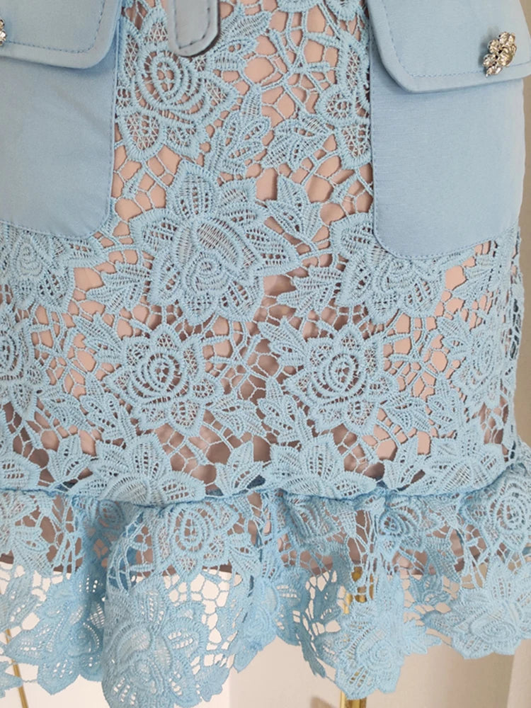 Blue Embroidery Dress
