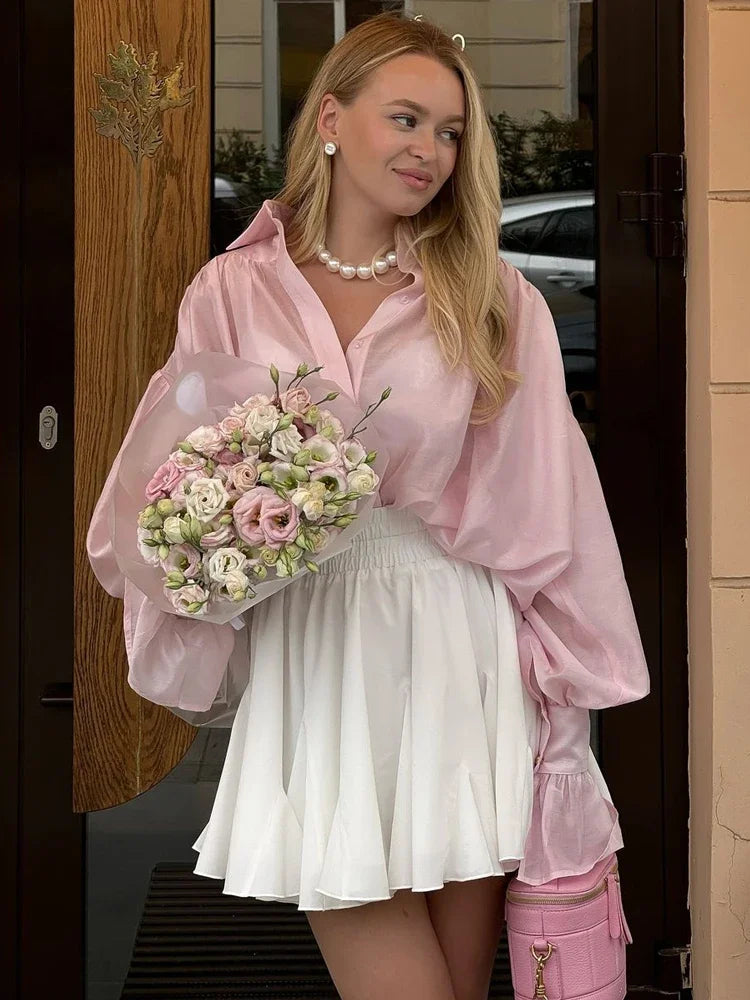 Alla Loose Long Sleeve Patchwork Blouse