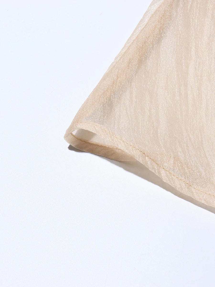 Airin Off Shoulder Mesh Ruffle Top Blouse