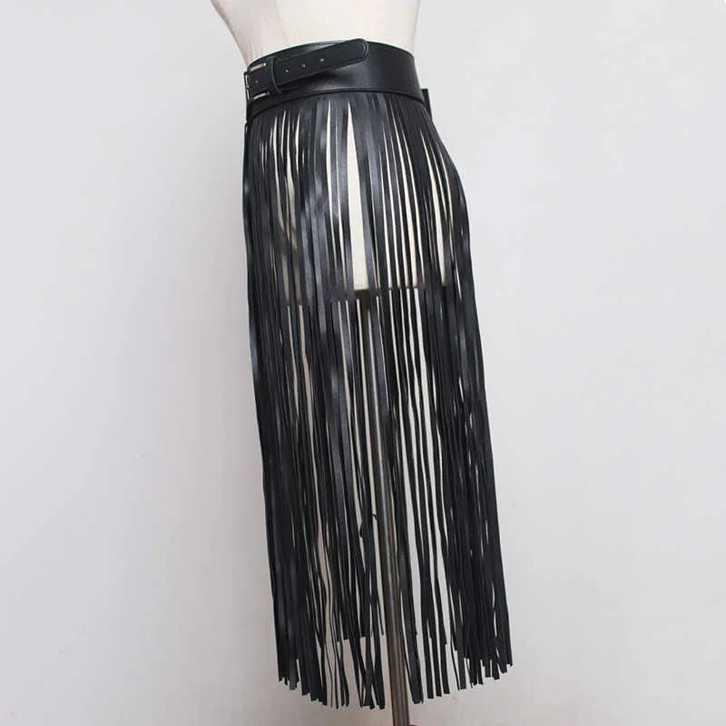 Carla Pu Leather Long Tassel Belt