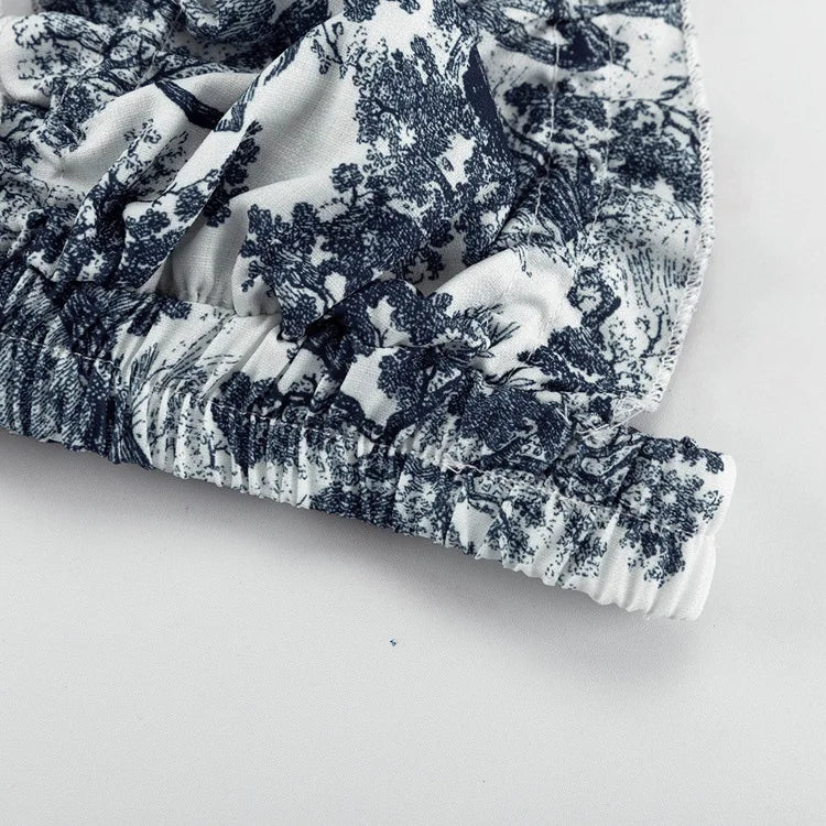 Gaby Floral Print Three Piece Shorts Set