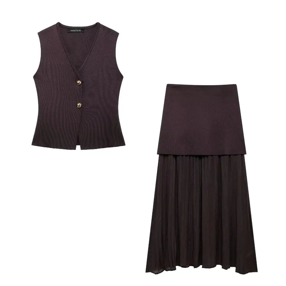 Brayana Vest and Skirt Set