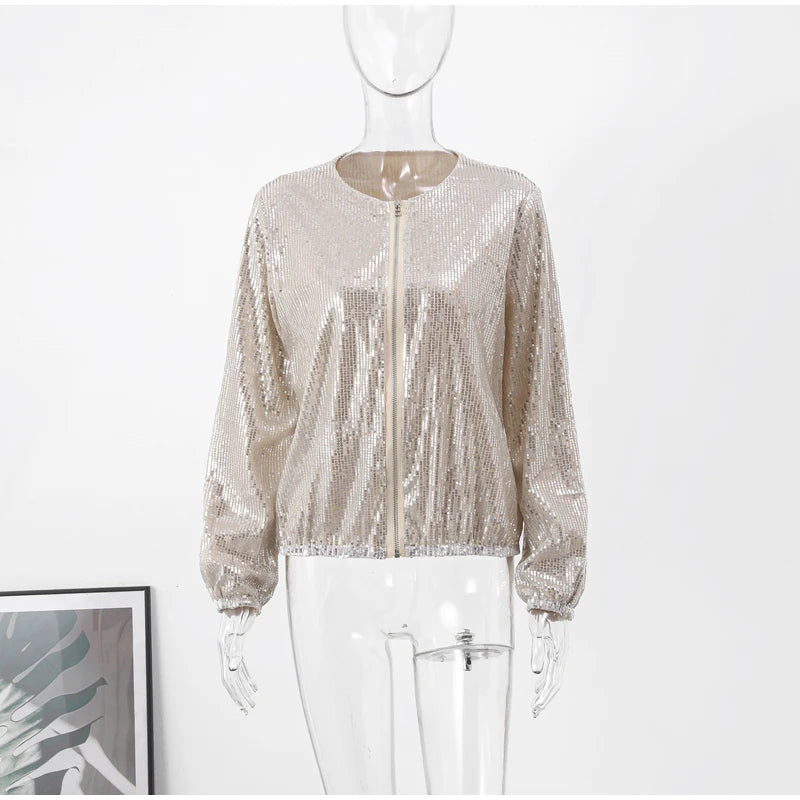 Sequin Zipper Jacket