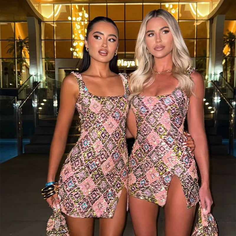 Sexy Sequined Short Dress